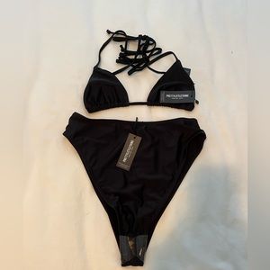 PLT black high waisted bikini. Size medium.